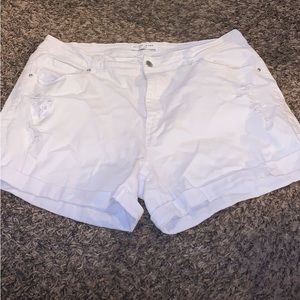White Jean shorts.